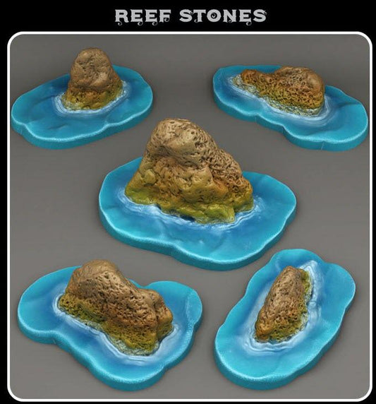 3D Printed Fantastic Plants and Rocks Reef Stones 28mm - 32mm D&D Wargaming