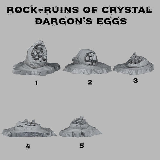 3D Printed Fantastic Plants and Rocks Ruins Of Crystal Dragon's Eggs 28mm - 32mm D&D Wargaming
