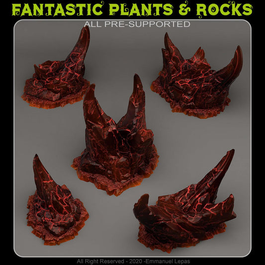 3D Printed Fantastic Plants and Rocks STONES FROM HELL 28mm - 32mm D&D Wargaming