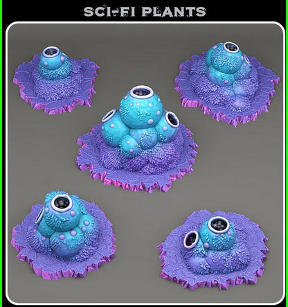 3D Printed Fantastic Plants and Rocks Sci Fi Plants 28mm - 32mm D&D Wargaming