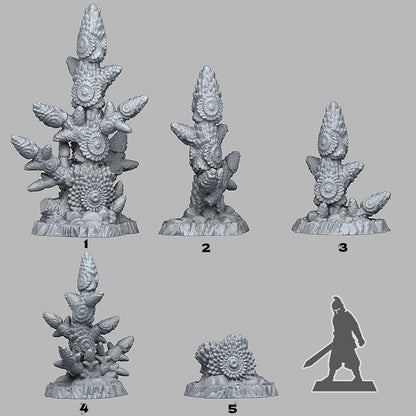 3D Printed Fantastic Plants and Rocks Shield Cactus 28mm - 32mm D&D Wargaming