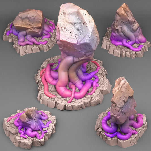 3D Printed Fantastic Plants and Rocks Squidstones 28mm - 32mm D&D Wargaming