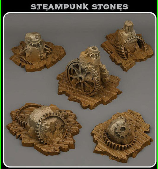 3D Printed Fantastic Plants and Rocks Steampunk Stones 28mm - 32mm D&D Wargaming