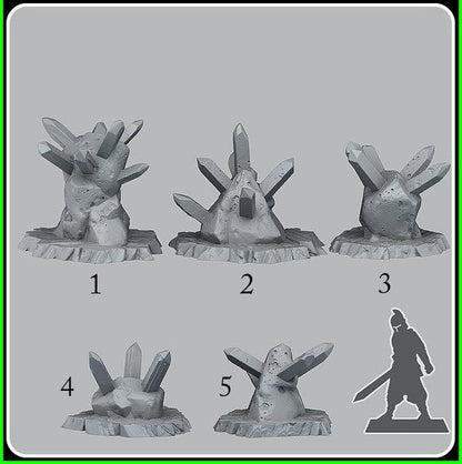 3D Printed Fantastic Plants and Rocks Trap Rocks 28mm - 32mm D&D Wargaming
