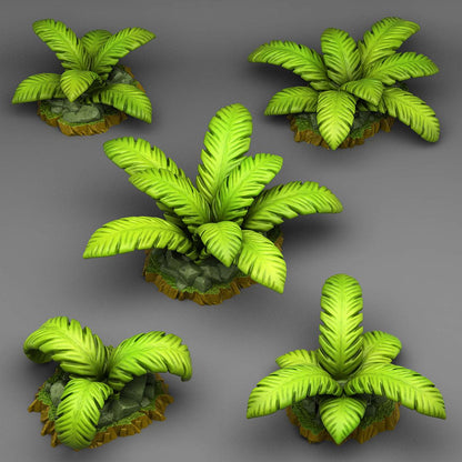3D Printed Fantastic Plants and Rocks Tropical Island Plants 28mm - 32mm D&D Wargaming