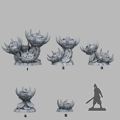 3D Printed Fantastic Plants and Rocks Underdark Flowers 28mm - 32mm D&D Wargaming