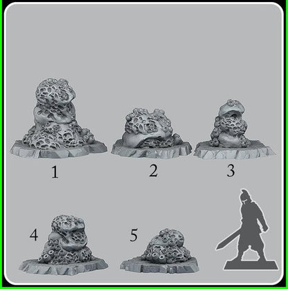 3D Printed Fantastic Plants and Rocks Underwater Sponge Rocks 28mm - 32mm D&D Wargaming