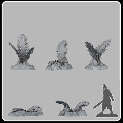 3D Printed Fantastic Plants and Rocks Venusian Ferns 28mm - 32mm D&D Wargaming