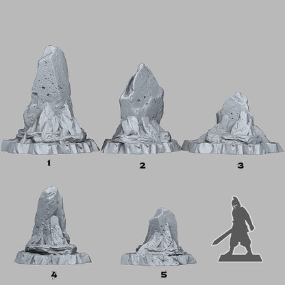 3D Printed Fantastic Plants and Rocks Wasteland Shale 28mm - 32mm D&D Wargaming