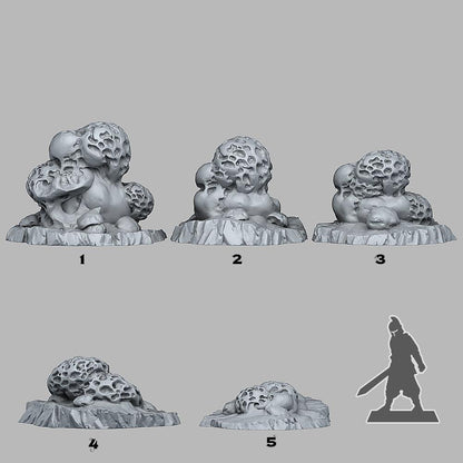 3D Printed Fantastic Plants and Rocks Wormhole Mushrooms 28mm - 32mm D&D Wargaming