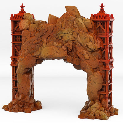 3D Printed Fantastic Portals and Effects Ancient Asian Temple Portal 28mm - 32mm D&D Wargaming