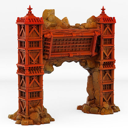 3D Printed Fantastic Portals and Effects Ancient Asian Temple Portal 28mm - 32mm D&D Wargaming
