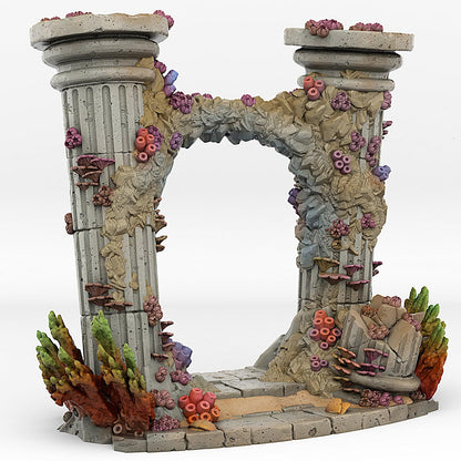 3D Printed Fantastic Portals and Effects Underwater Temple Portal 28mm - 32mm D&D Wargaming