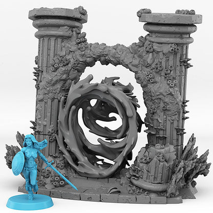 3D Printed Fantastic Portals and Effects Underwater Temple Portal 28mm - 32mm D&D Wargaming