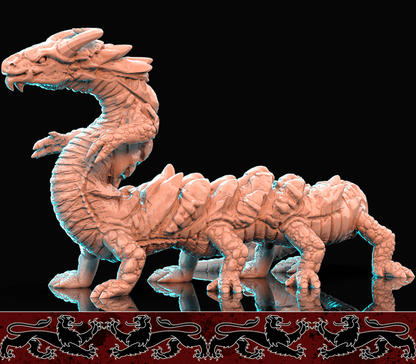 3D Printed Nafarrate Behir Bestiary Vol. 1 Bestiary Creatures Volume 1 28mm 32mm D&D