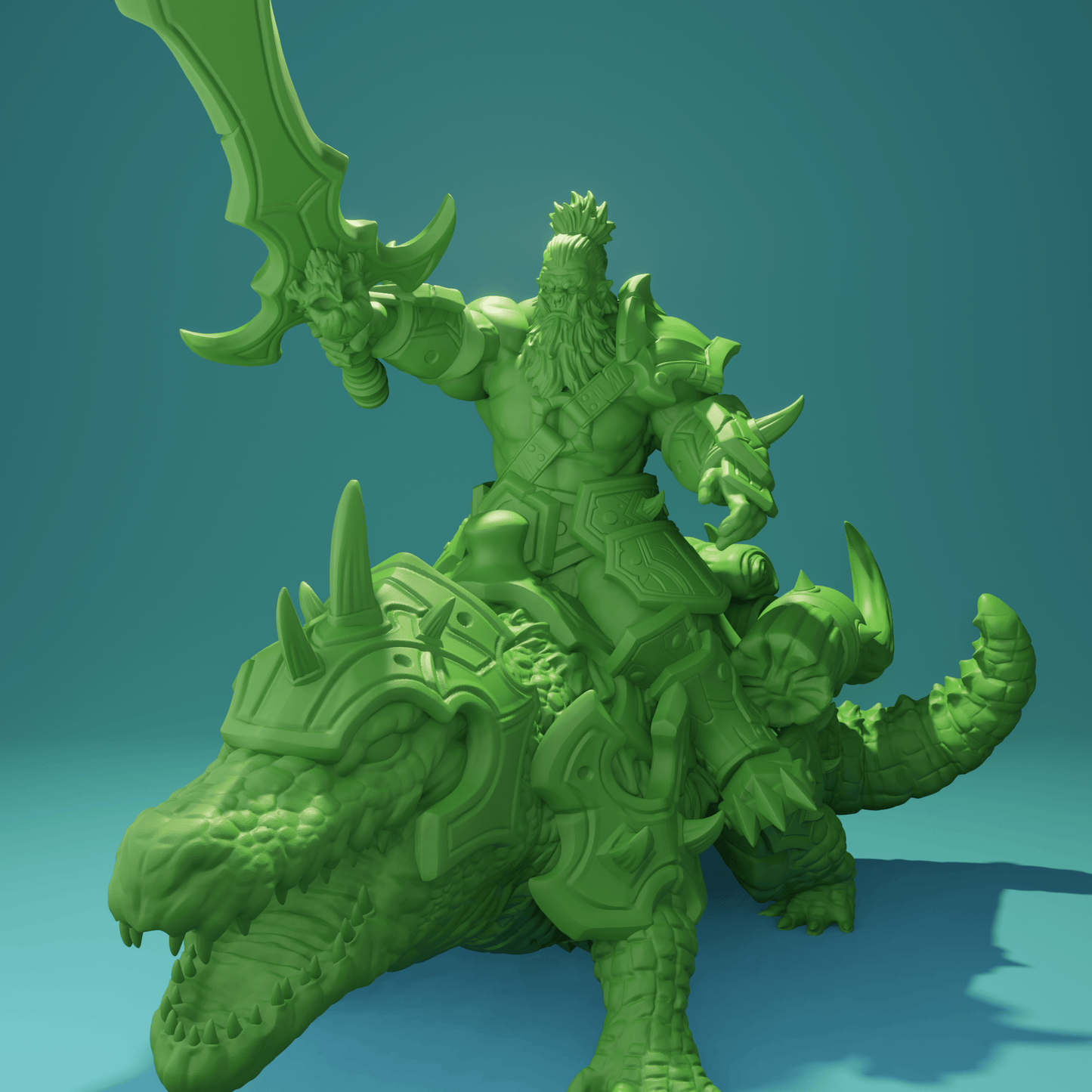 3D Printed Nafarrate Crocodile Rider Orc Set Orcs Army 28 32 mm D&D