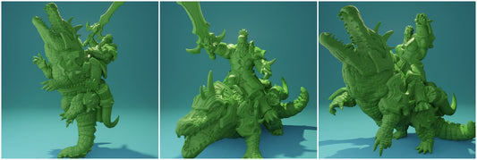 3D Printed Nafarrate Crocodile Rider Orc Set Orcs Army 28 32 mm D&D