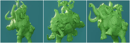 3D Printed Nafarrate Mammoth Rider Orc Set Orcs Army 28 32 mm D&D