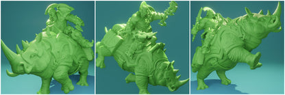 3D Printed Nafarrate Orcs Army Ankylosaurus Rider Orc Set 28 32 mm D&D