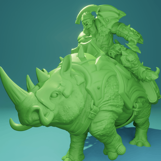 3D Printed Nafarrate Orcs Army Ankylosaurus Rider Orc Set 28 32 mm D&D