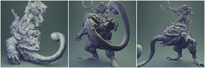 3D Printed Nafarrate Rats Army Rat Riding Frog Set 28mm 32mm D&D