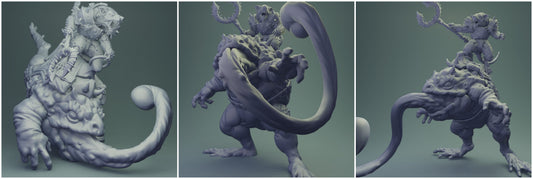 3D Printed Nafarrate Rats Army Rat Riding Frog Set 28mm 32mm D&D