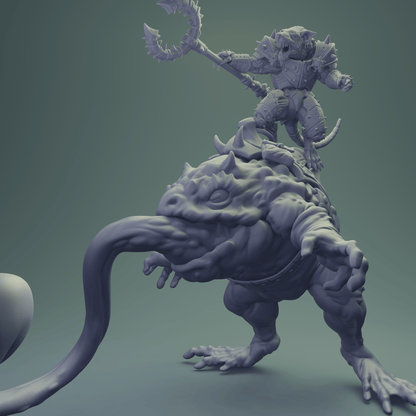 3D Printed Nafarrate Rats Army Rat Riding Frog Set 28mm 32mm D&D