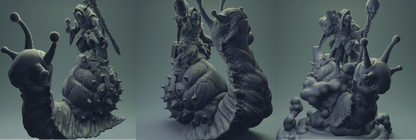 3D Printed Nafarrate Rats Army Rat Riding Snail Set 28mm 32mm D&D