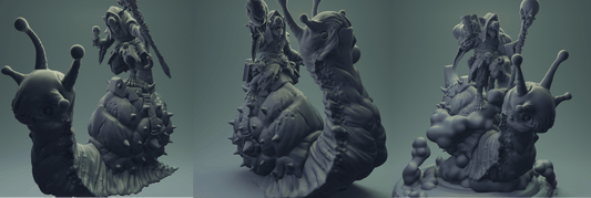 3D Printed Nafarrate Rats Army Rat Riding Snail Set 28mm 32mm D&D