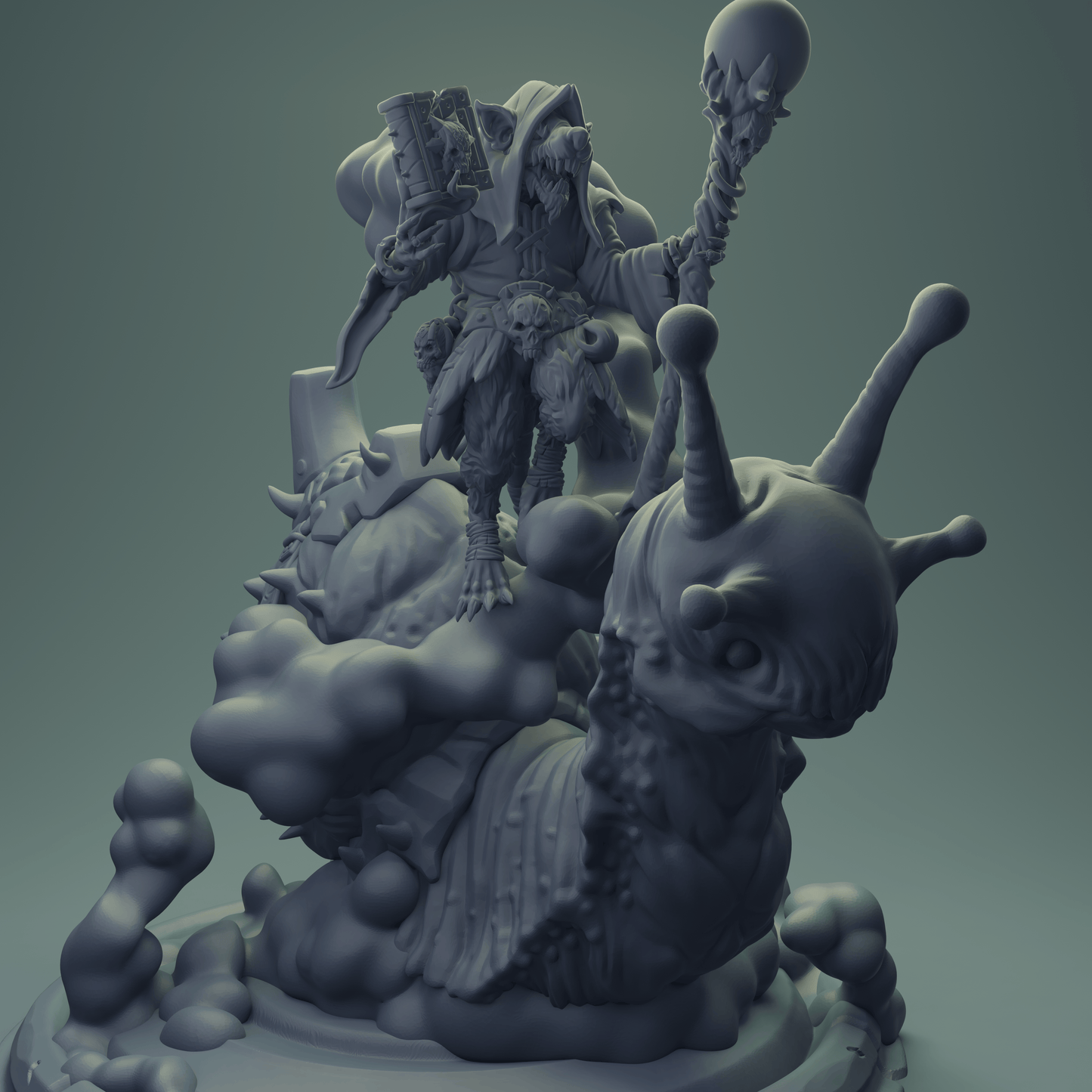 3D Printed Nafarrate Rats Army Rat Riding Snail Set 28mm 32mm D&D