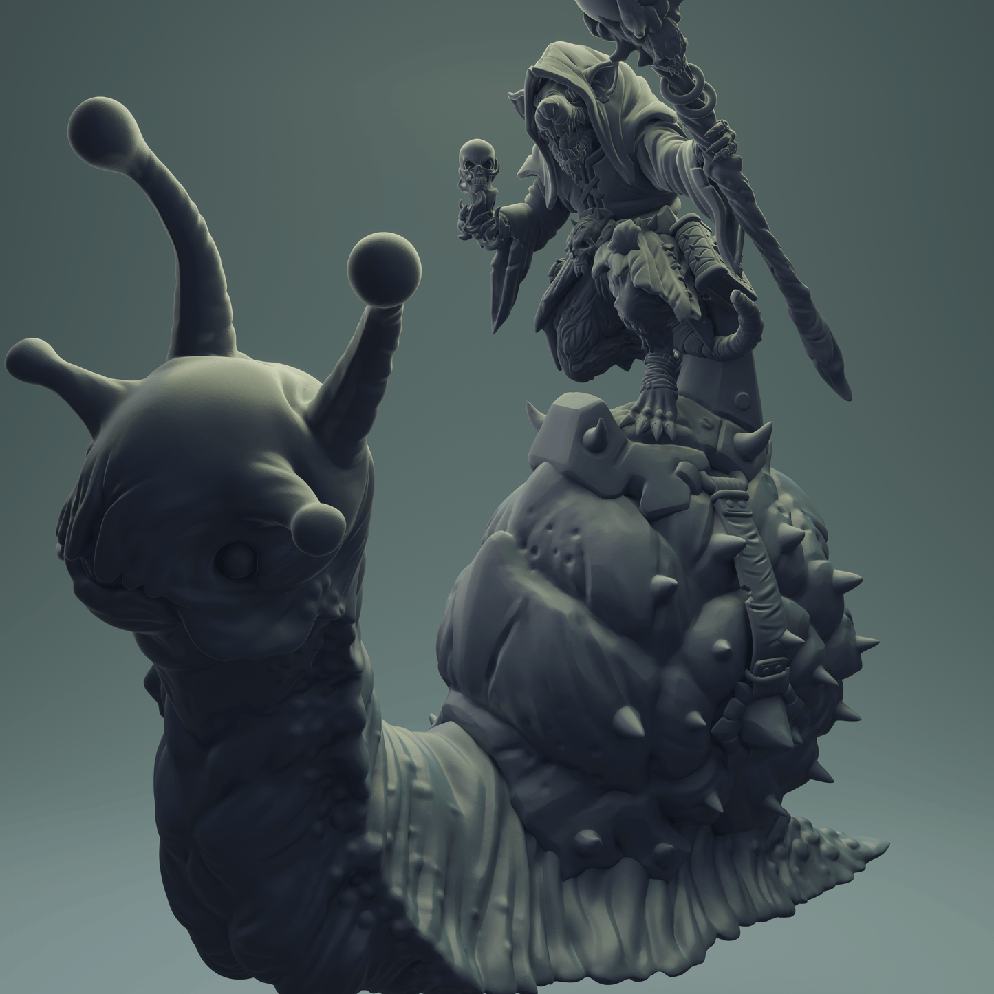 3D Printed Nafarrate Rats Army Rat Riding Snail Set 28mm 32mm D&D