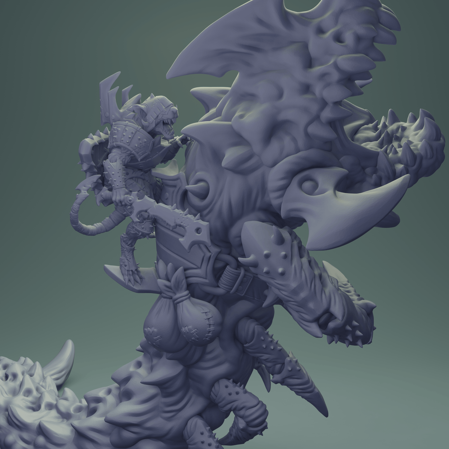 3D Printed Nafarrate Rats Army Rat Riding Wurm Set 28mm 32mm D&D