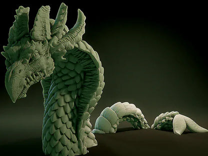 3D Printed Nafarrate Sea Serpent Lovecraftian Bestiary 28 32 mm D&D
