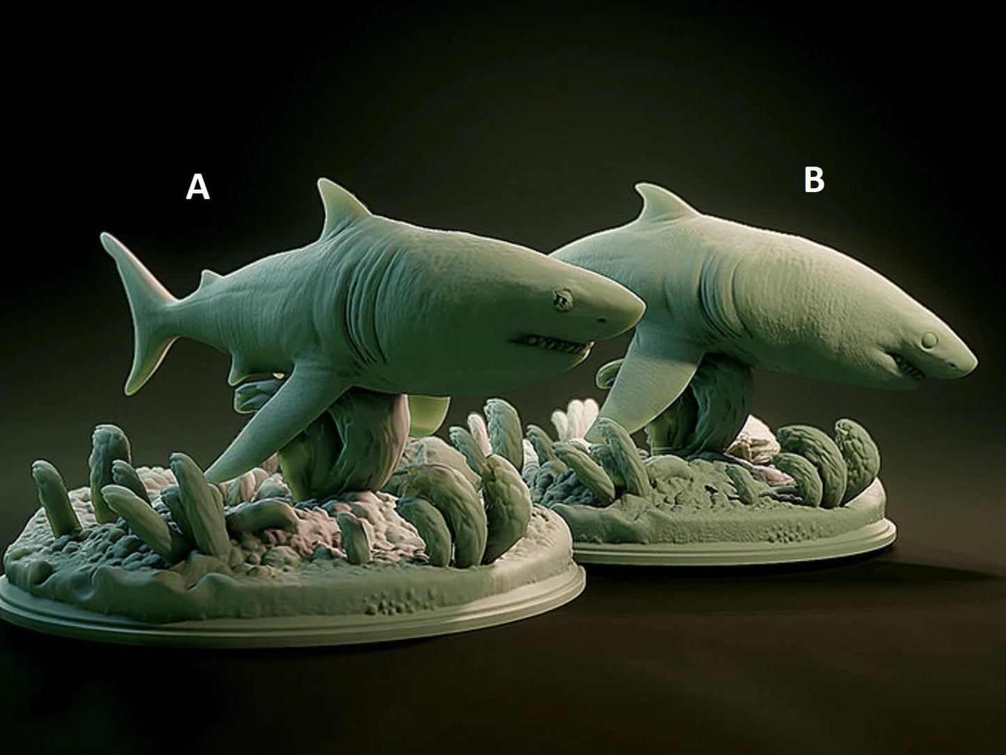3D Printed Nafarrate Shark Lovecraftian Bestiary 28 32 mm D&D