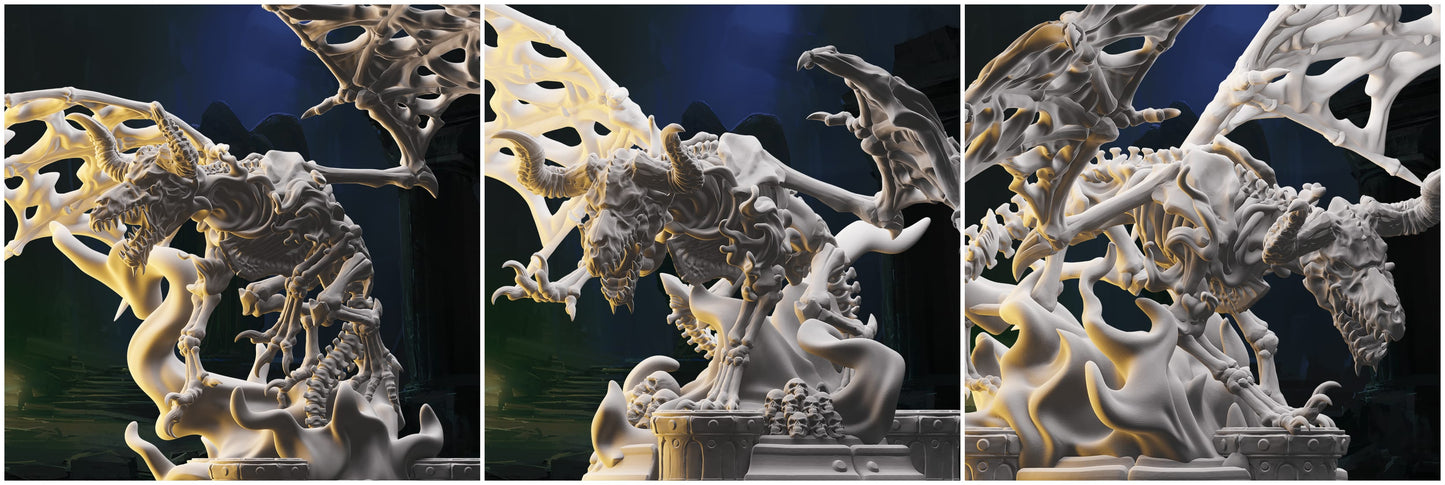 3D Printed Nafarrate Skeletons Army Bone Dragon Set 28mm 32mm D&D