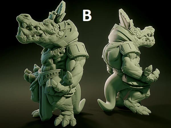 3D Printed Nafarrate Sobek Lovecraftian Bestiary 28 32 mm D&D