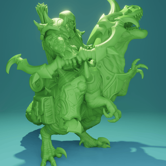 3D Printed Nafarrate Velociraptor Rider Orc Set Orcs Army 28 32 mm D&D