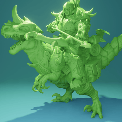3D Printed Nafarrate Velociraptor Rider Orc Set Orcs Army 28 32 mm D&D