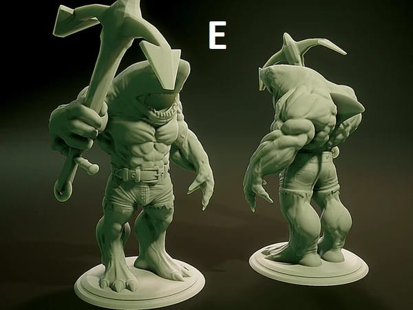 3D Printed Nafarrate Wereshark Lovecraftian Bestiary 28 32 mm D&D