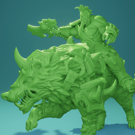 3D Printed Nafarrate Wolf Rider Orc Set Orcs Army 28 32 mm D&D