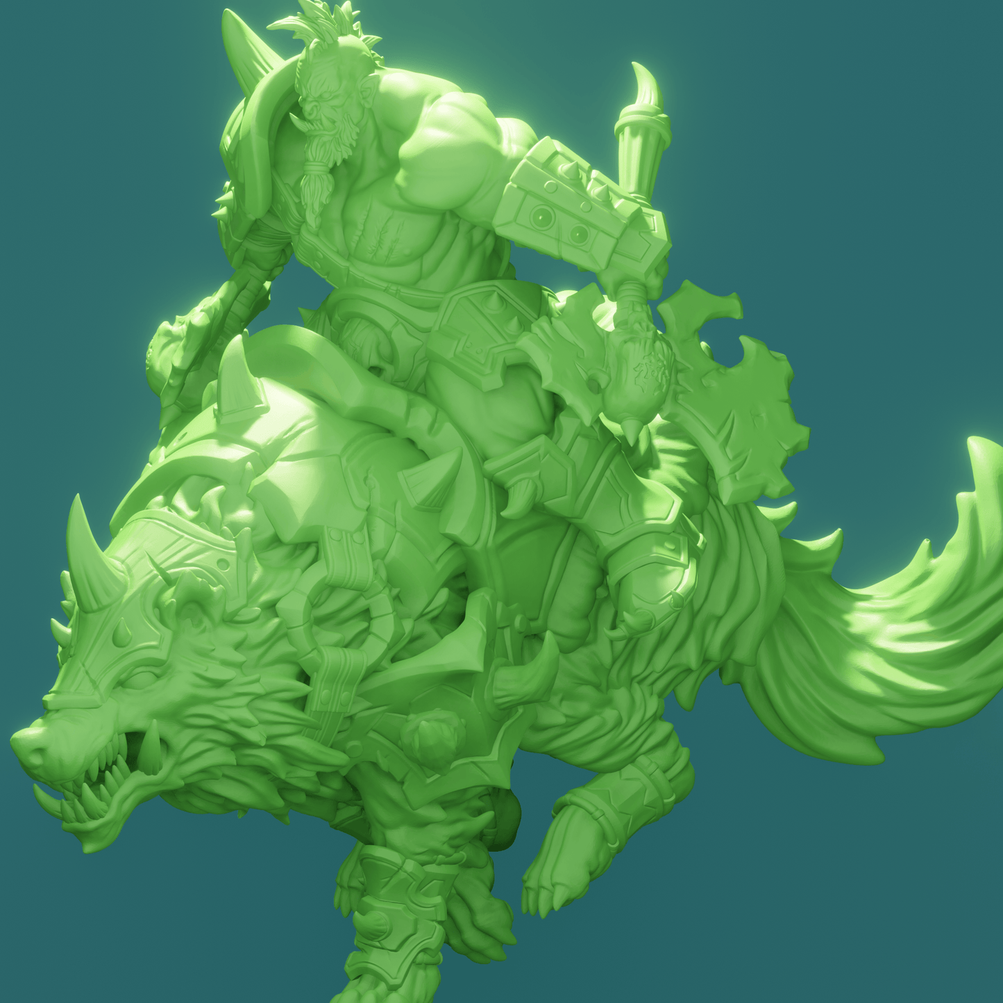 3D Printed Nafarrate Wolf Rider Orc Set Orcs Army 28 32 mm D&D