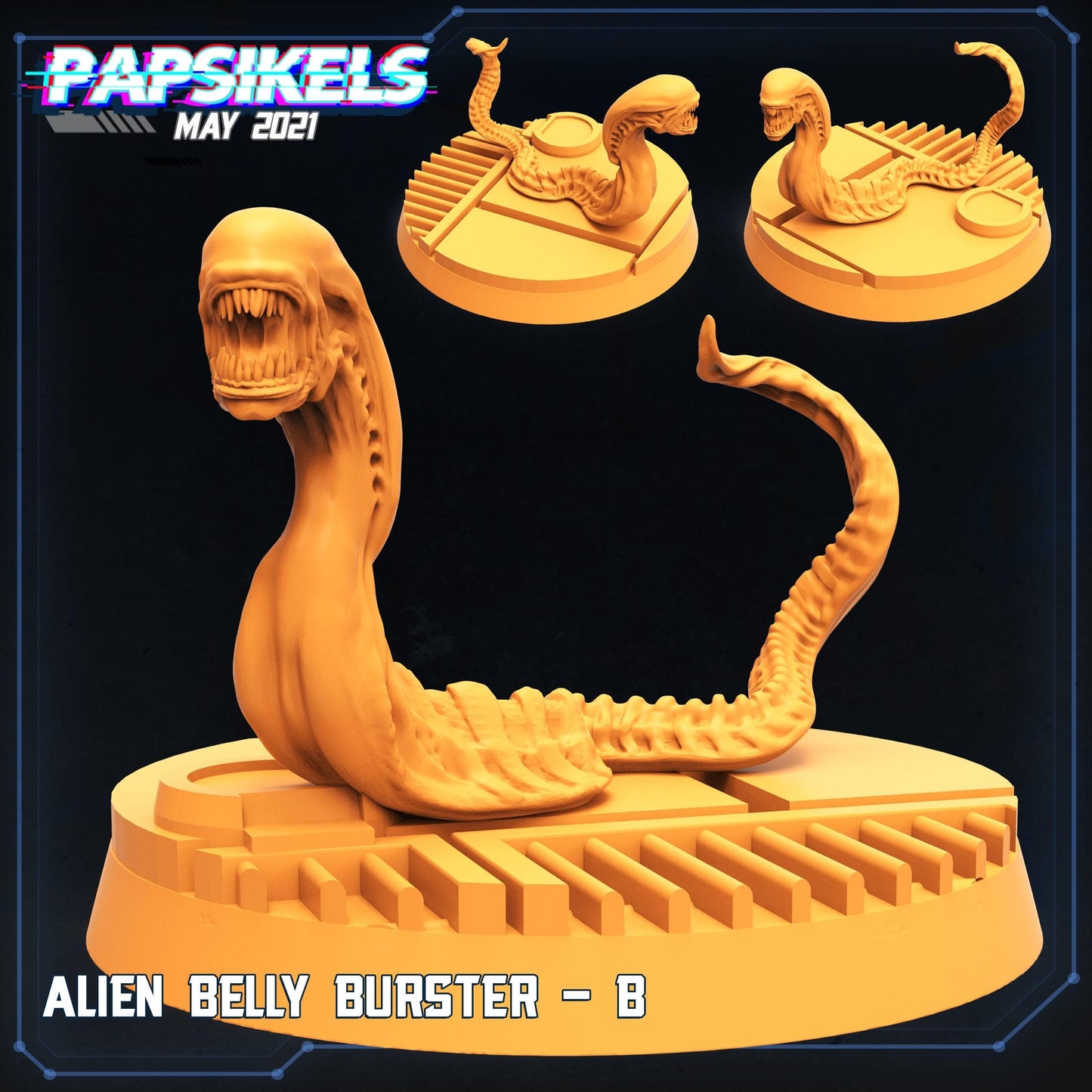 3D Printed Papsikels Alien Belly Bursters Set Aliens vs Humans 28mm 32mm