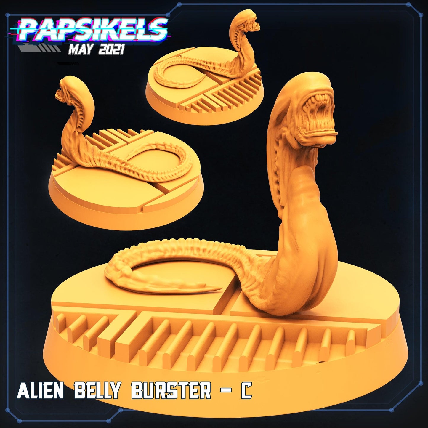 3D Printed Papsikels Alien Belly Bursters Set Aliens vs Humans 28mm 32mm