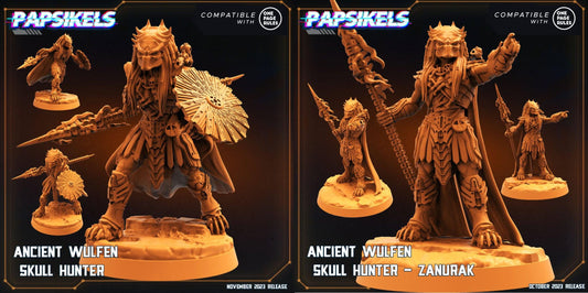 3D Printed Papsikels Ancient Wulfen Skull Hunter Set Skull Hunters Army Bundle 2 28mm 32mm