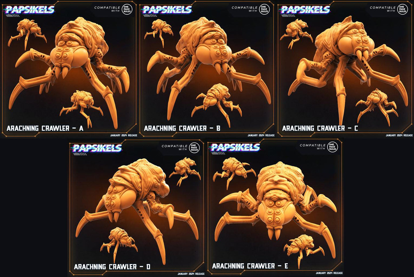 3D Printed Papsikels Arachning Crawlers Set Dropship Troopers 28mm 32mm