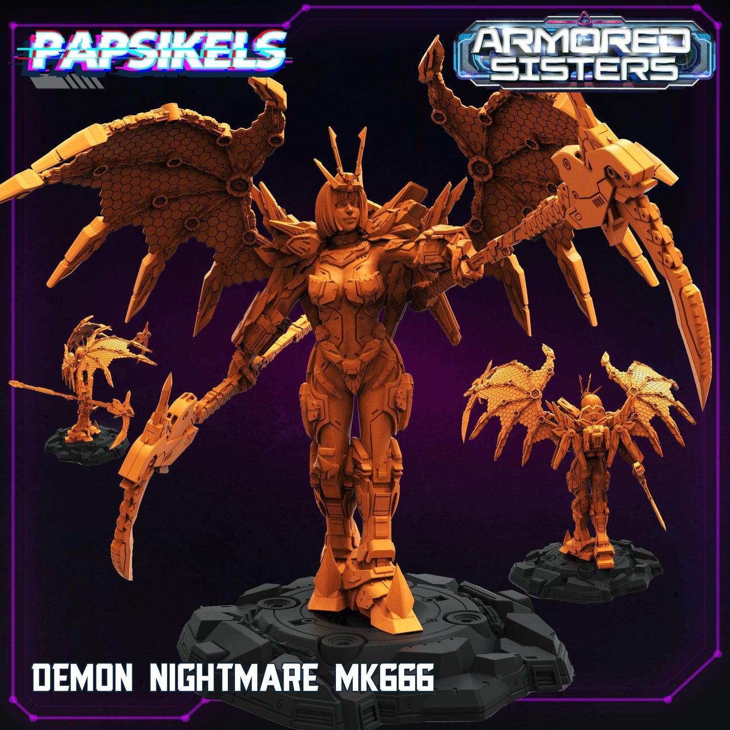 3D Printed Papsikels Armored Sisters Set 28mm 32mm