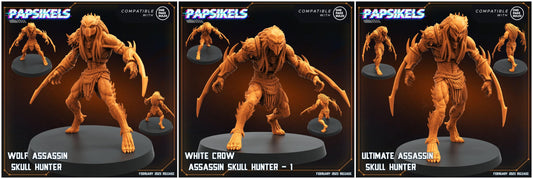 3D Printed Papsikels Assassin Skull Hunters Set 28mm 32mm