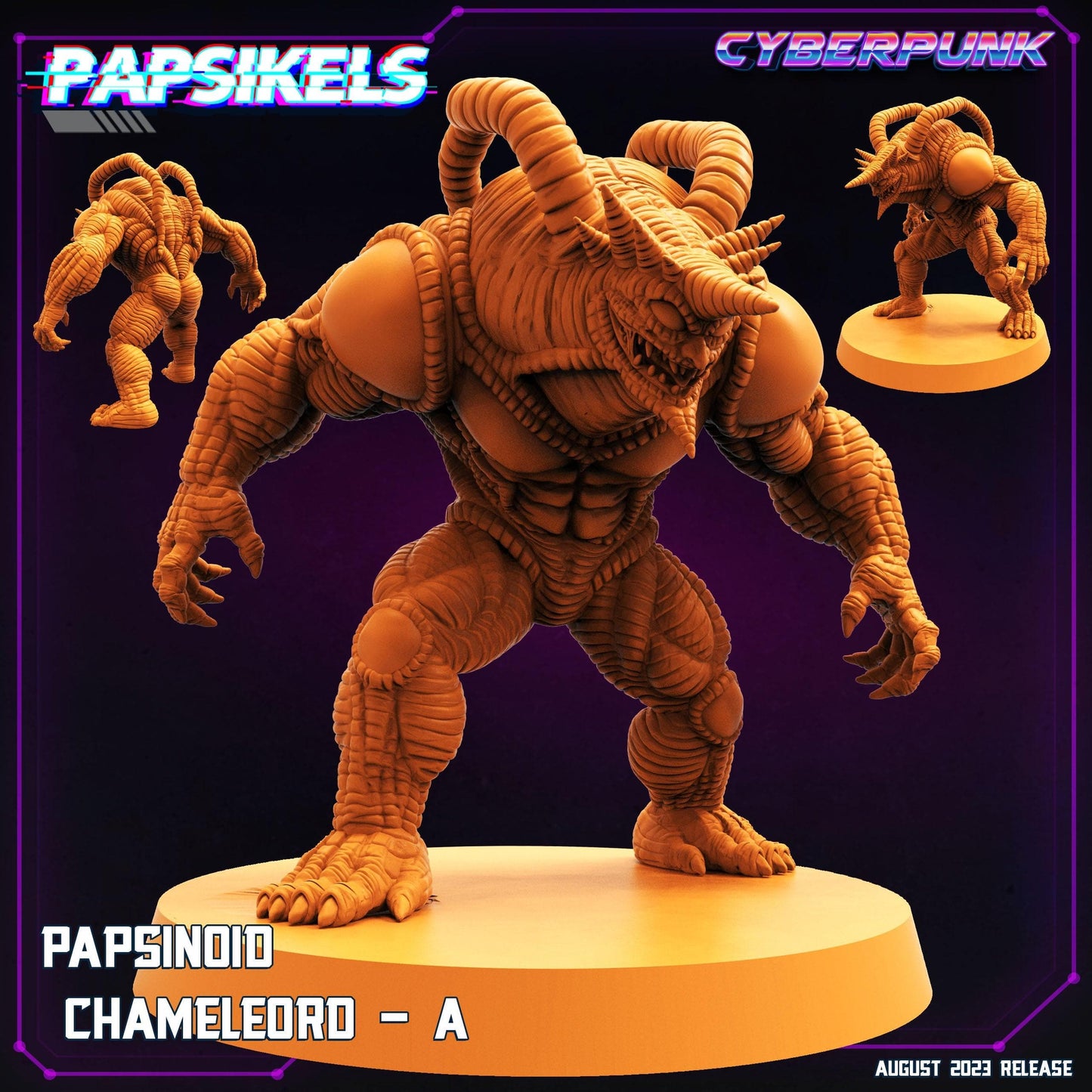 3D Printed Papsikels August 2023 - Cyberpunk Papsinoid Chameleord Set 28mm 32mm