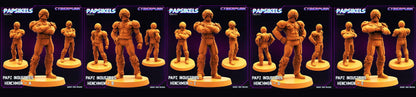 3D Printed Papsikels August 2023 - Cyberpunk Papz Industries Henchmen Set 28mm 32mm