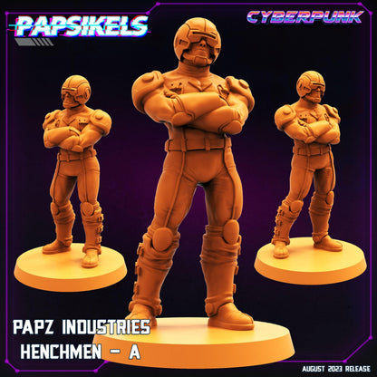 3D Printed Papsikels August 2023 - Cyberpunk Papz Industries Henchmen Set 28mm 32mm